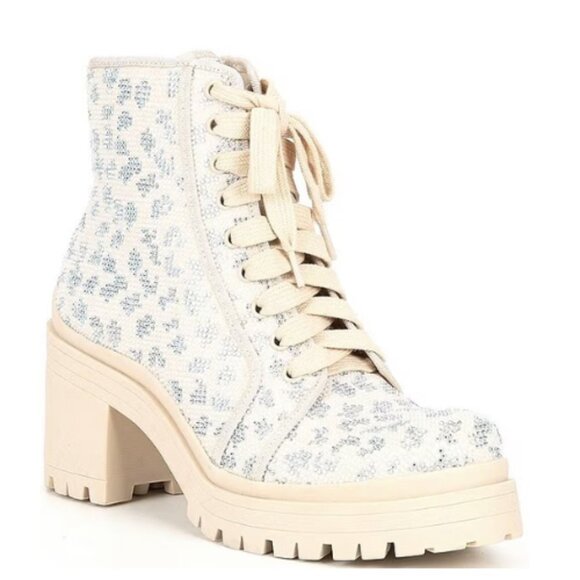 NEW GB Gianni Bini Bright Side Cheetah Rhinestone Lug Sole Platform Comb… - Picture 1 of 5
